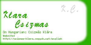 klara csizmas business card